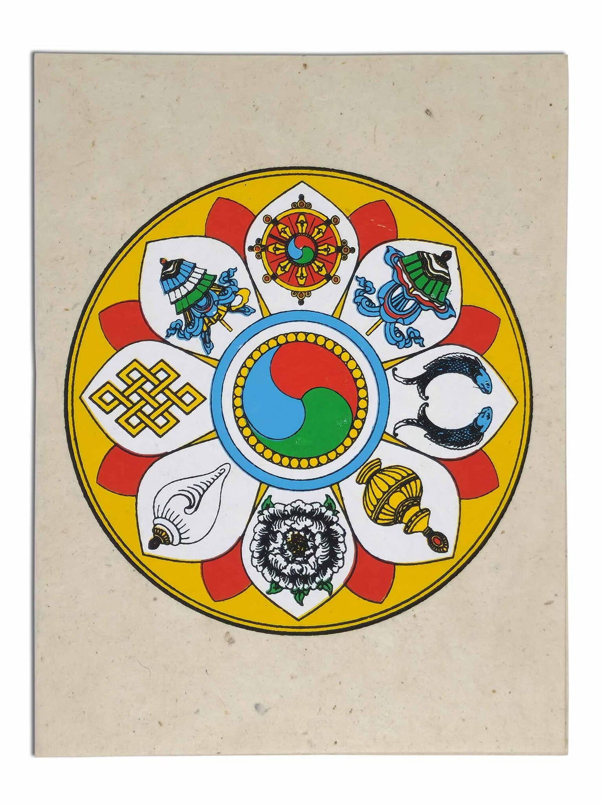 Tibetan Greeting Card "8 Auspicious Signs"