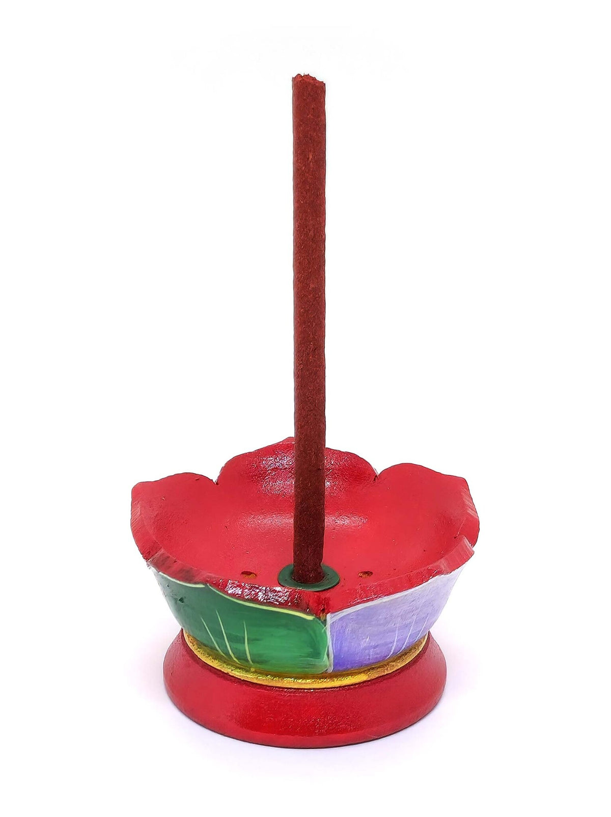 Tibetan Wooden Incense Holder Lotus Mini