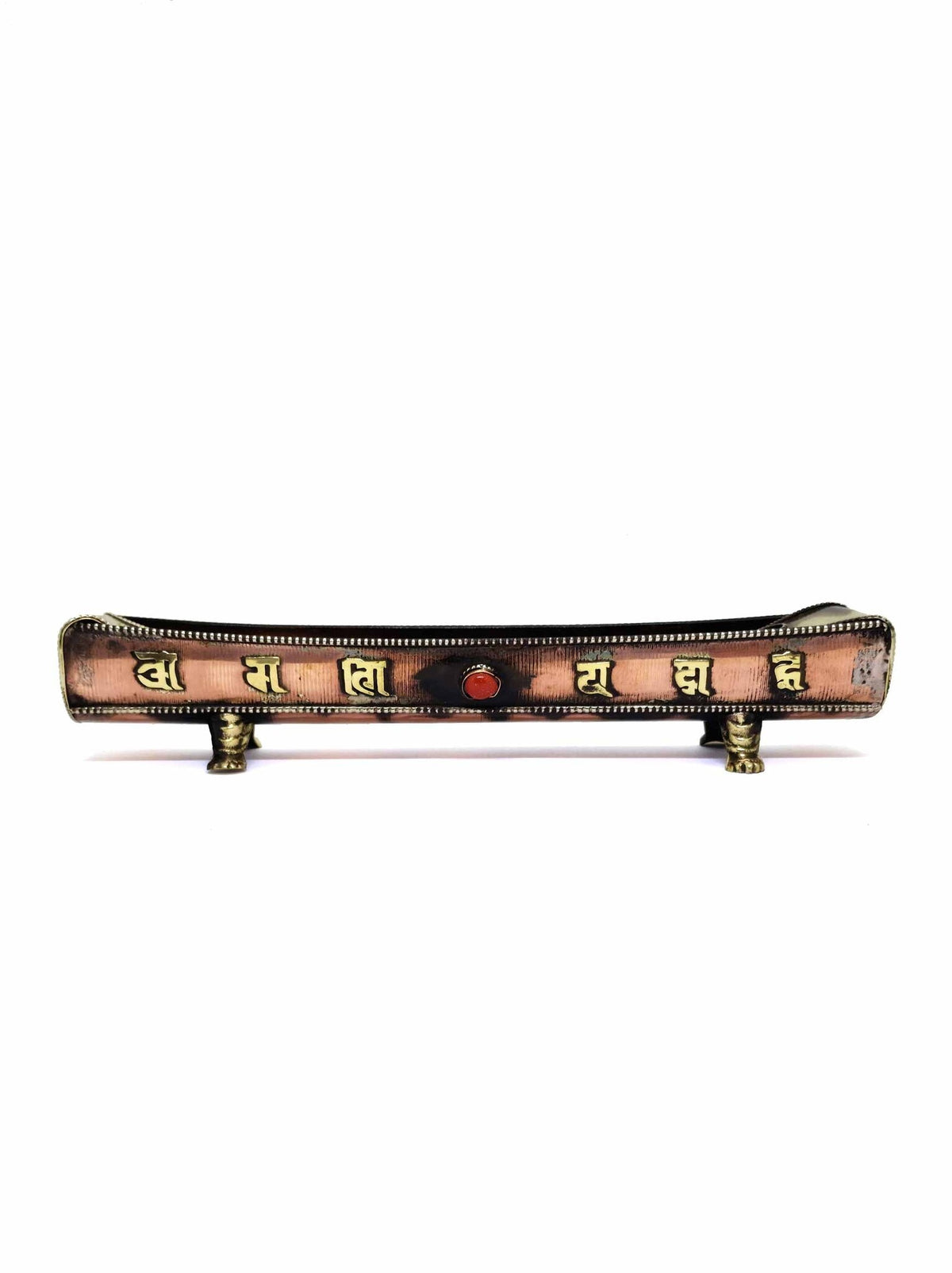Tibetan Copper Incense Holder Mani Mantra