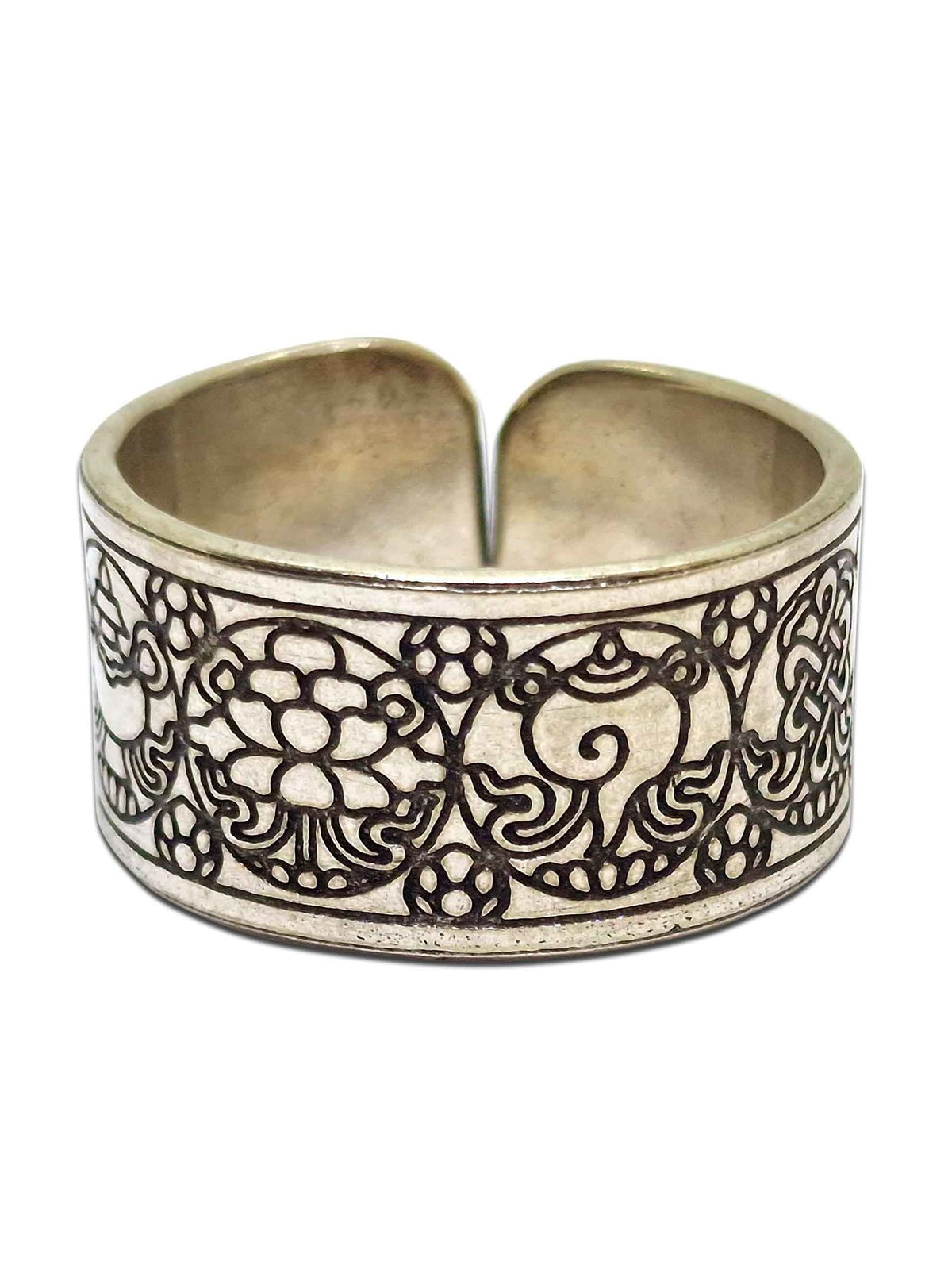 Tibetischer Ring 8 Glückssymbole