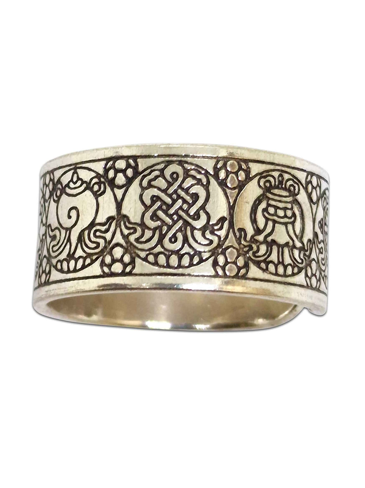 Tibetischer Ring 8 Glückssymbole