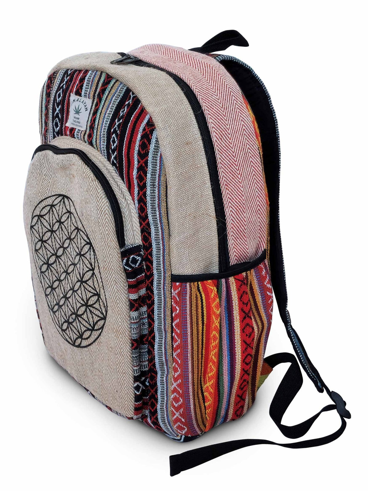 Rucksack Lebensblume aus Hanf Baumwolle