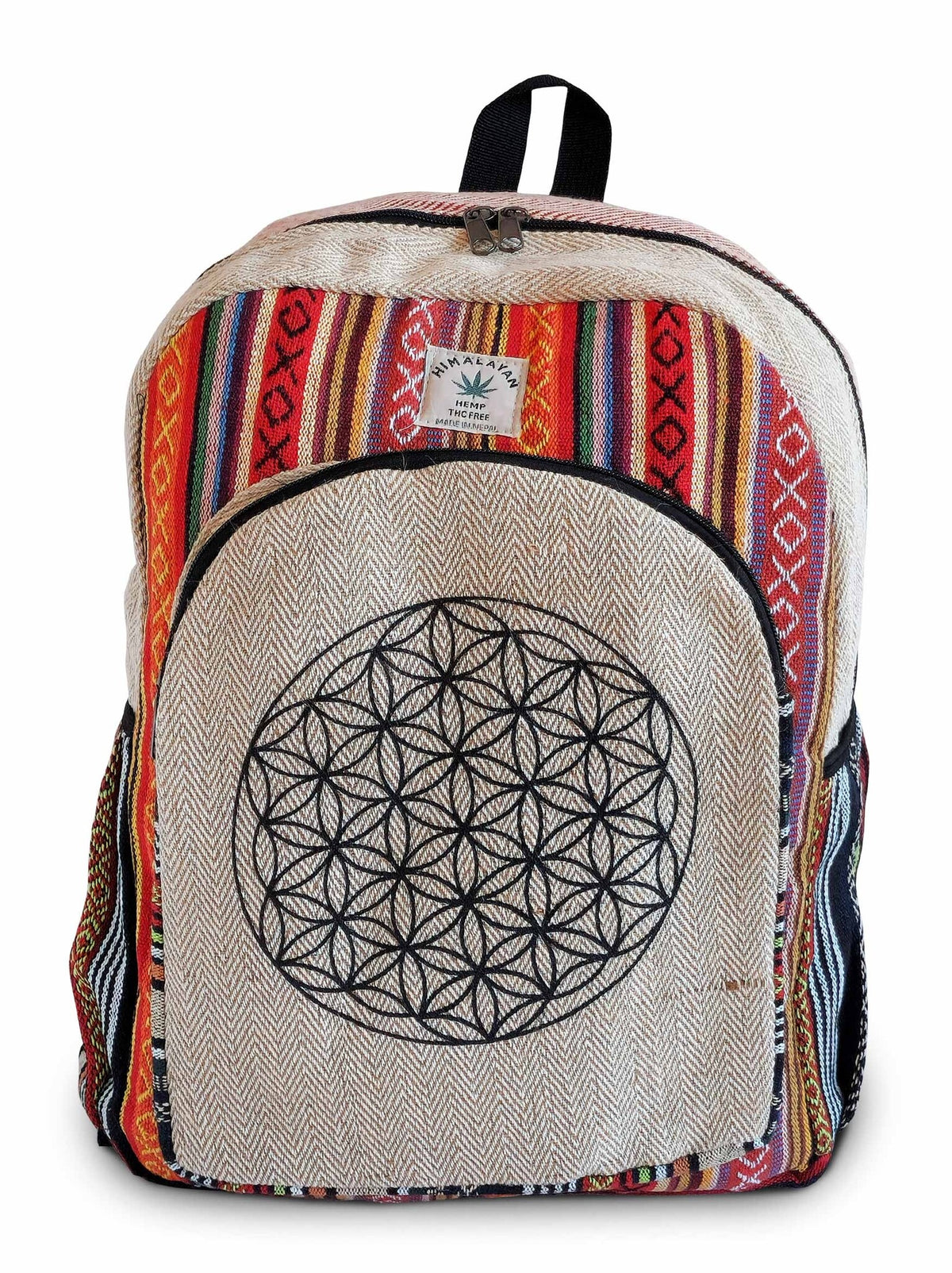 Sac à dos fleur de vie en chanvre et coton