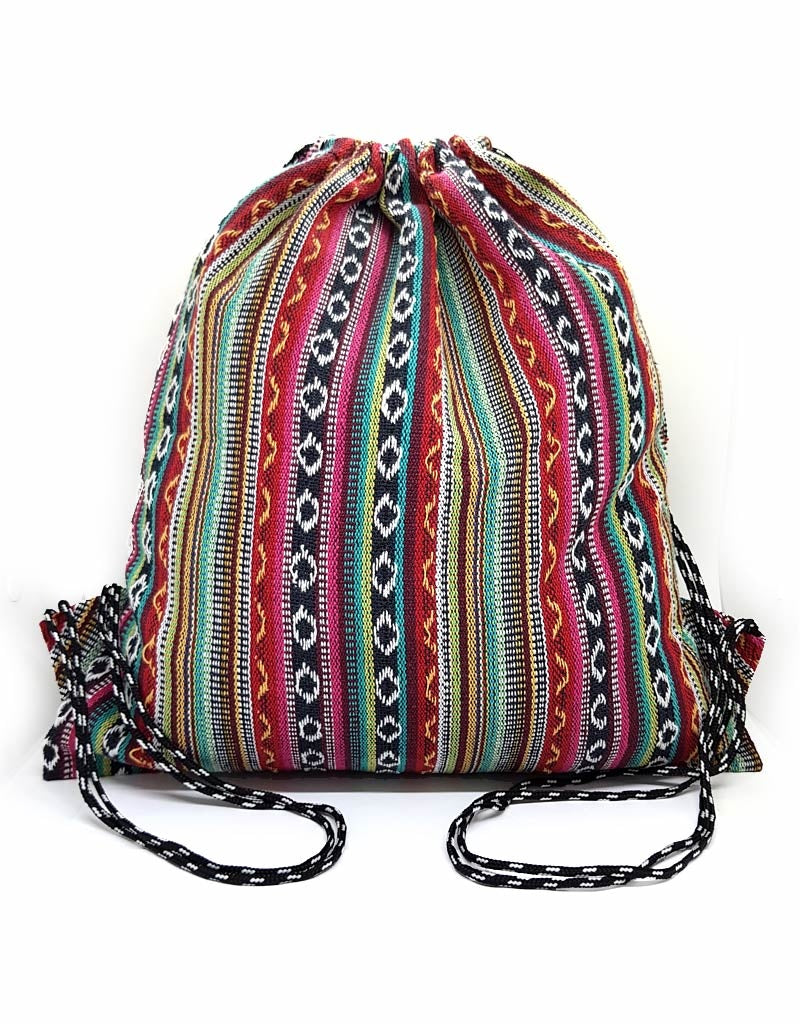 Sac à dos tibétain à cordon Tseten en coton gheri