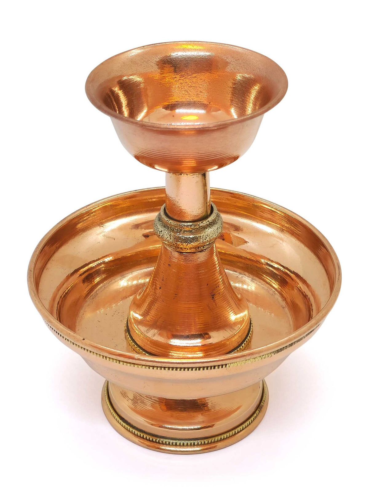 Handmade Copper Tibetan Serkim Offering Bowl, 12.5 cm