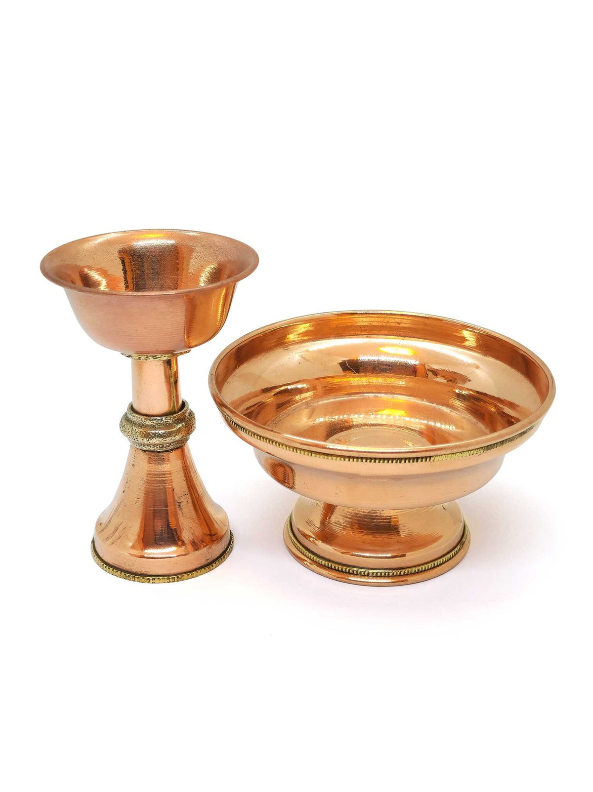 Handmade Copper Tibetan Serkim Offering Bowl, 12.5 cm