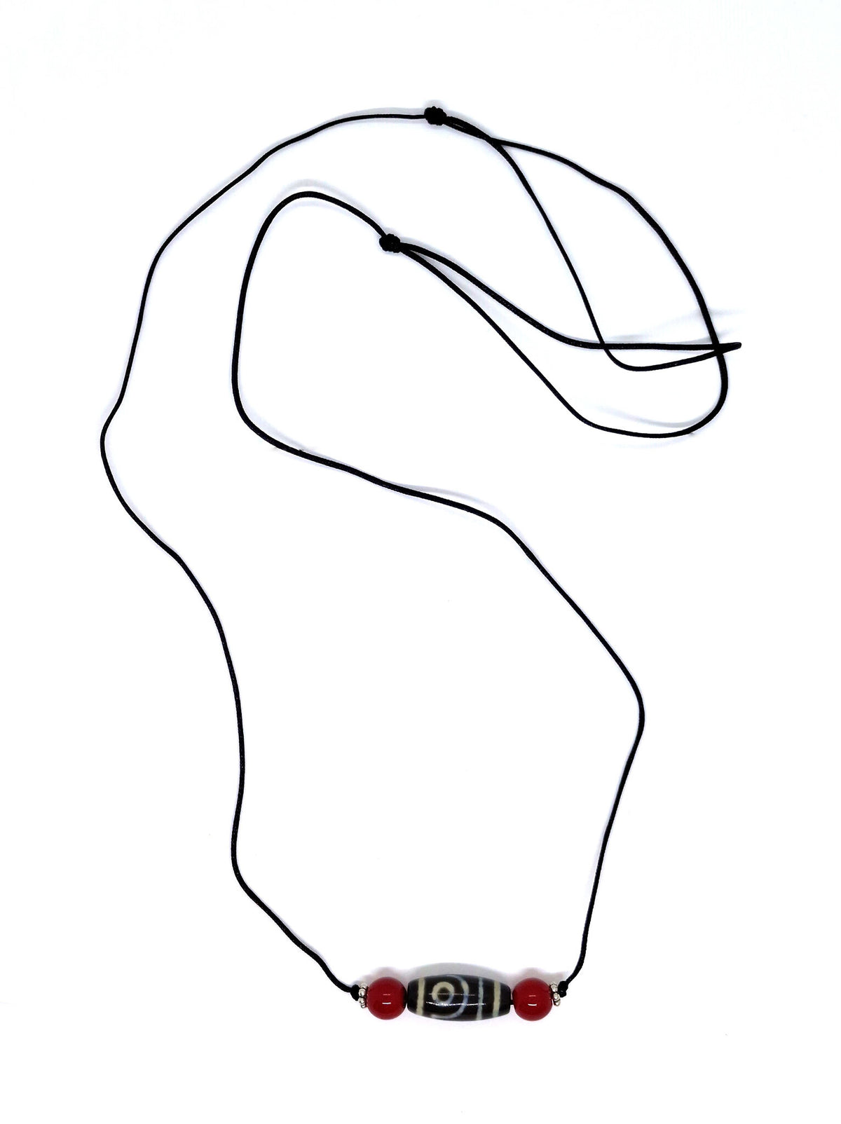 Collier à pendentif dzi à deux yeux