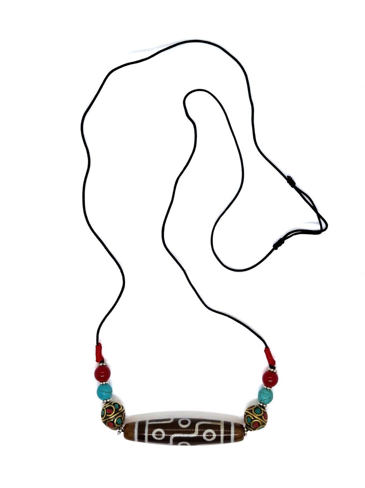 Collier à pendentif dzi à neuf yeux