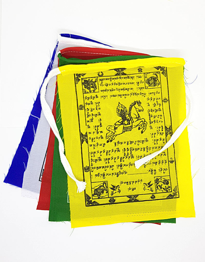 Tibetan Polyester Prayer Flags, L, 15.5 x 21 cm, 1 to 3 Meters
