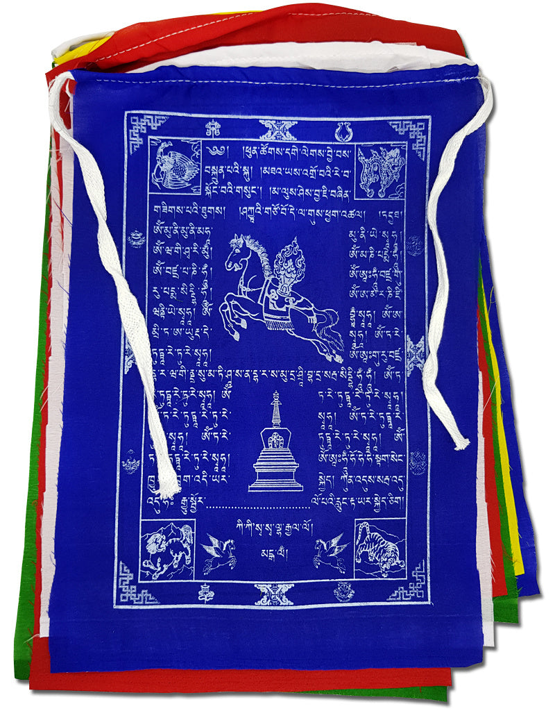 Drapeaux de prière tibétains en polyester, XXL, 32 x 42 cm, 1,5 à 8 mètres
