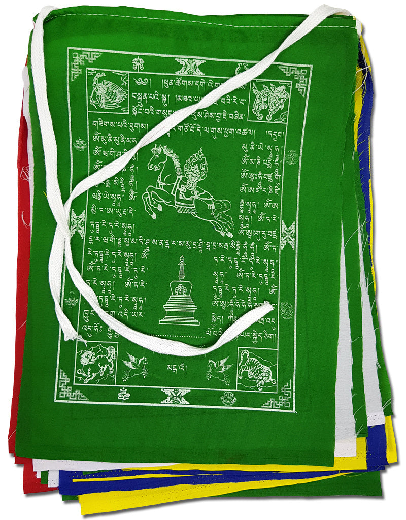 Tibetan Polyester Prayer Flags, XXL, 32 x 42 cm, 1.5 to 8 Meters