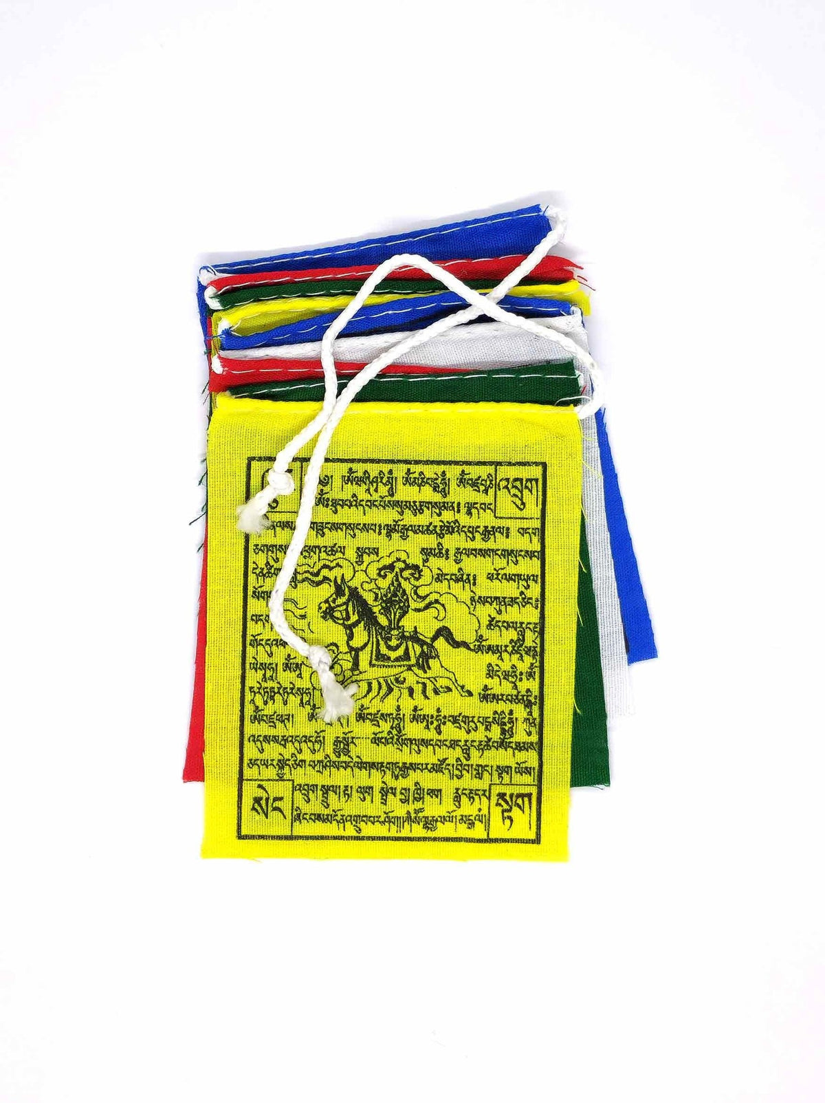 Handmade Tibetan Mini Cotton Prayer Flag, 7 x 8.5 cm, 75 cm