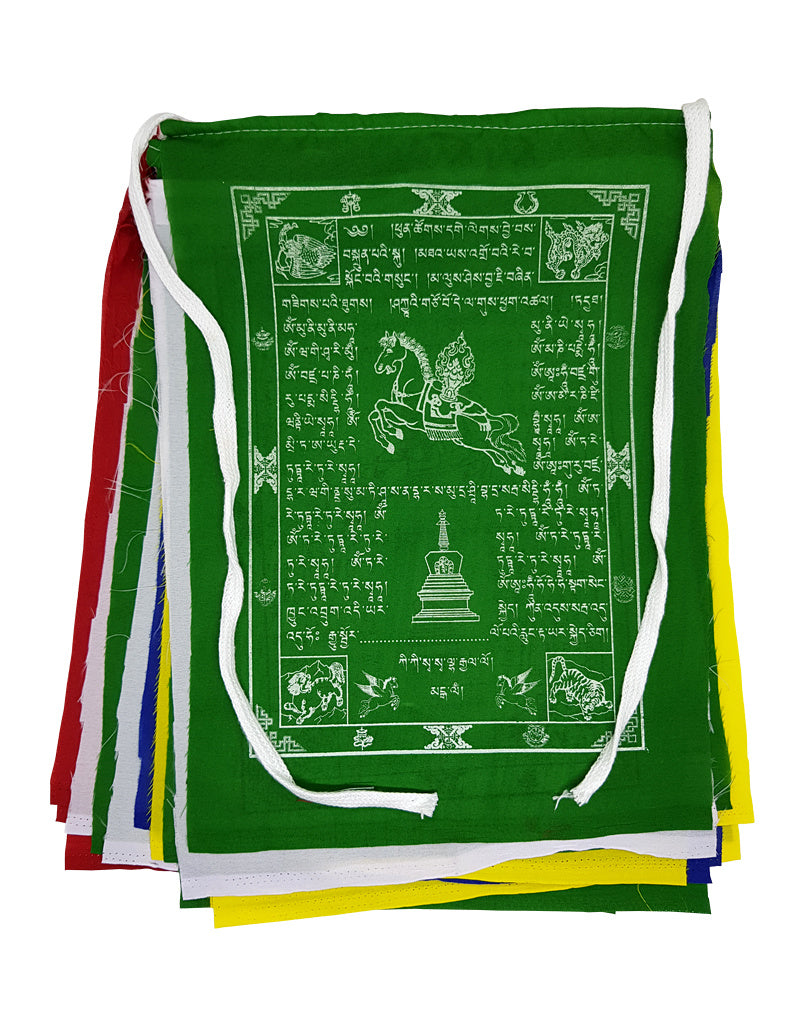 Drapeaux de prière tibétains en polyester, XL, 26 x 34 cm, 1 à 7 mètres