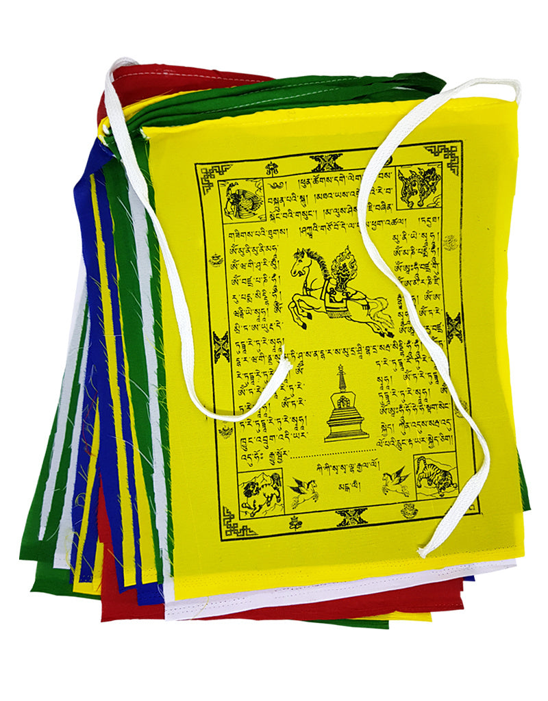 Drapeaux de prière tibétains en polyester, XL, 26 x 34 cm, 1 à 7 mètres