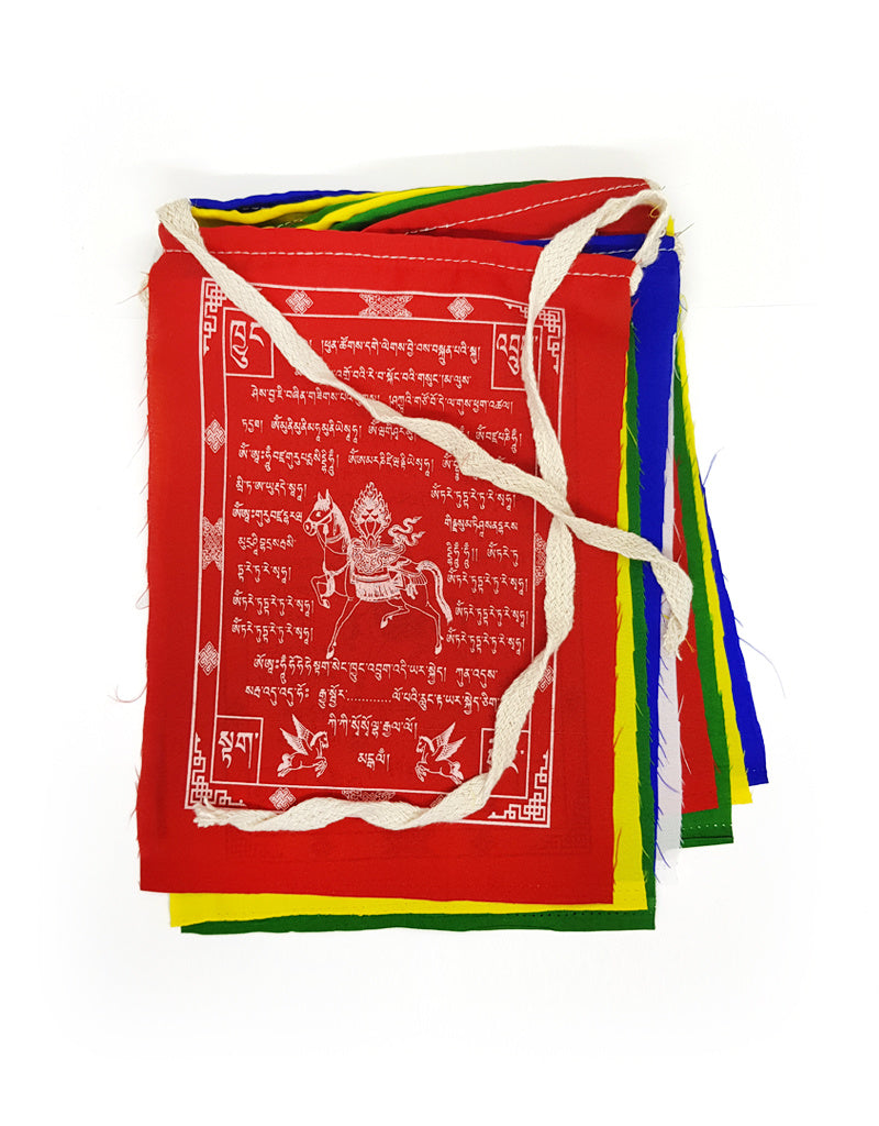 Drapeaux de prière tibétains en polyester, L, 15,5 x 21 cm, 1 à 3 mètres