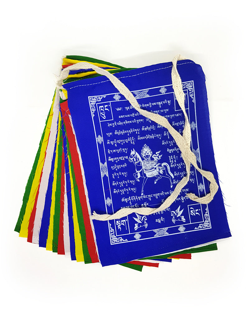 Tibetan Polyester Prayer Flags, L, 15.5 x 21 cm, 1 to 3 Meters
