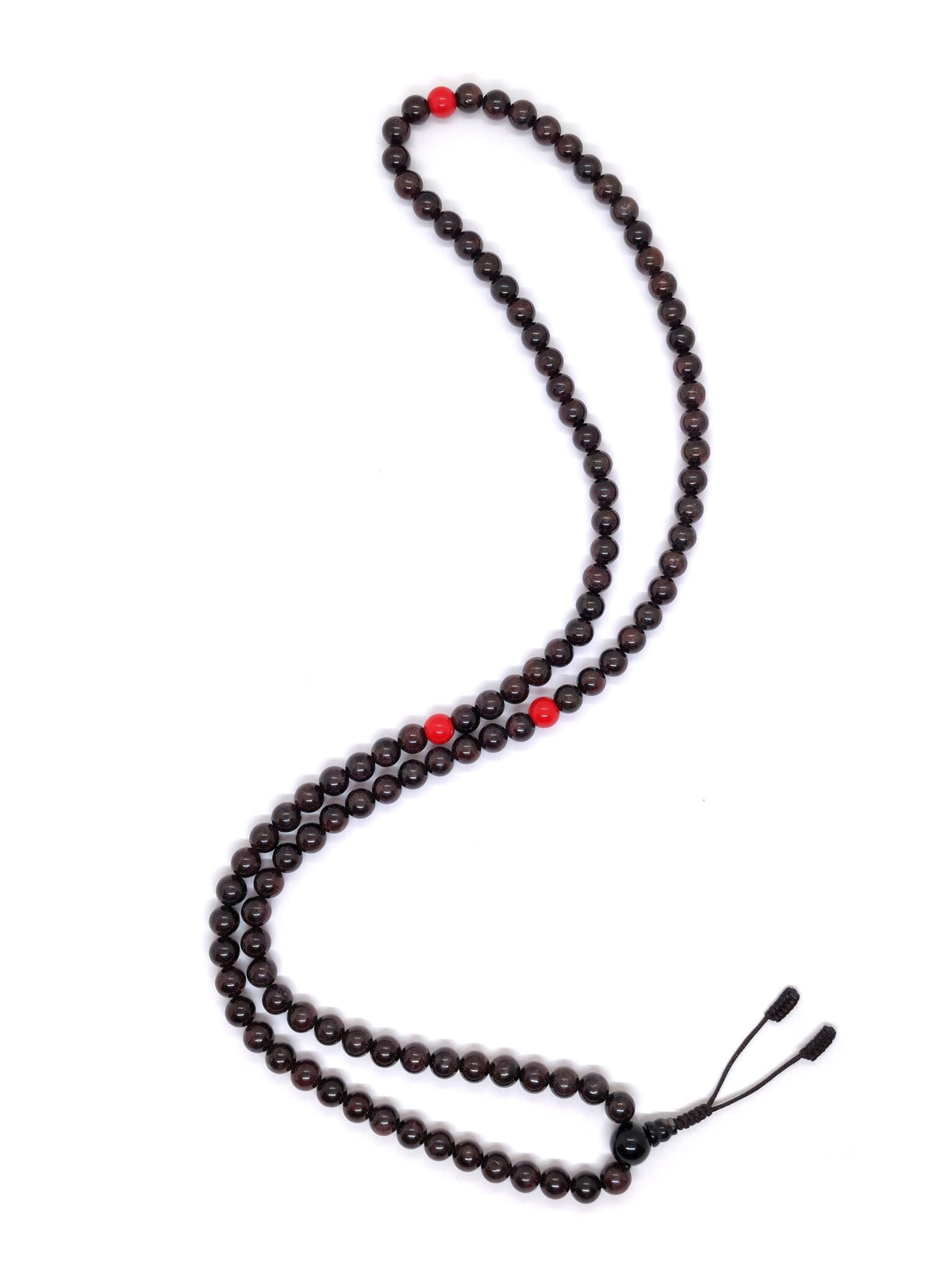 Handcrafted Tibetan Prayer Beads with Garnet & Red Coral