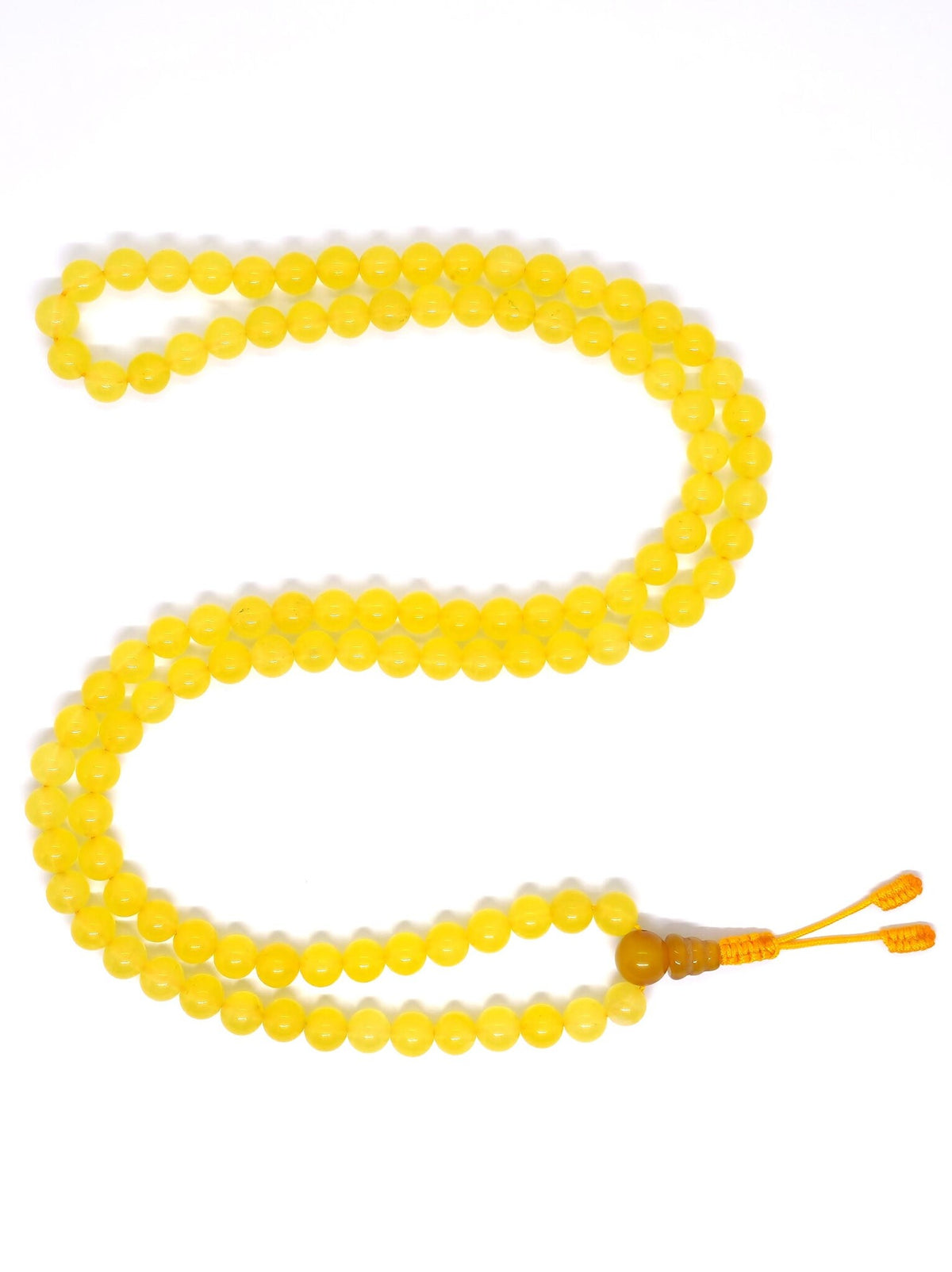 Tibetan Prayer Beads Mala Honey Calcite Stone