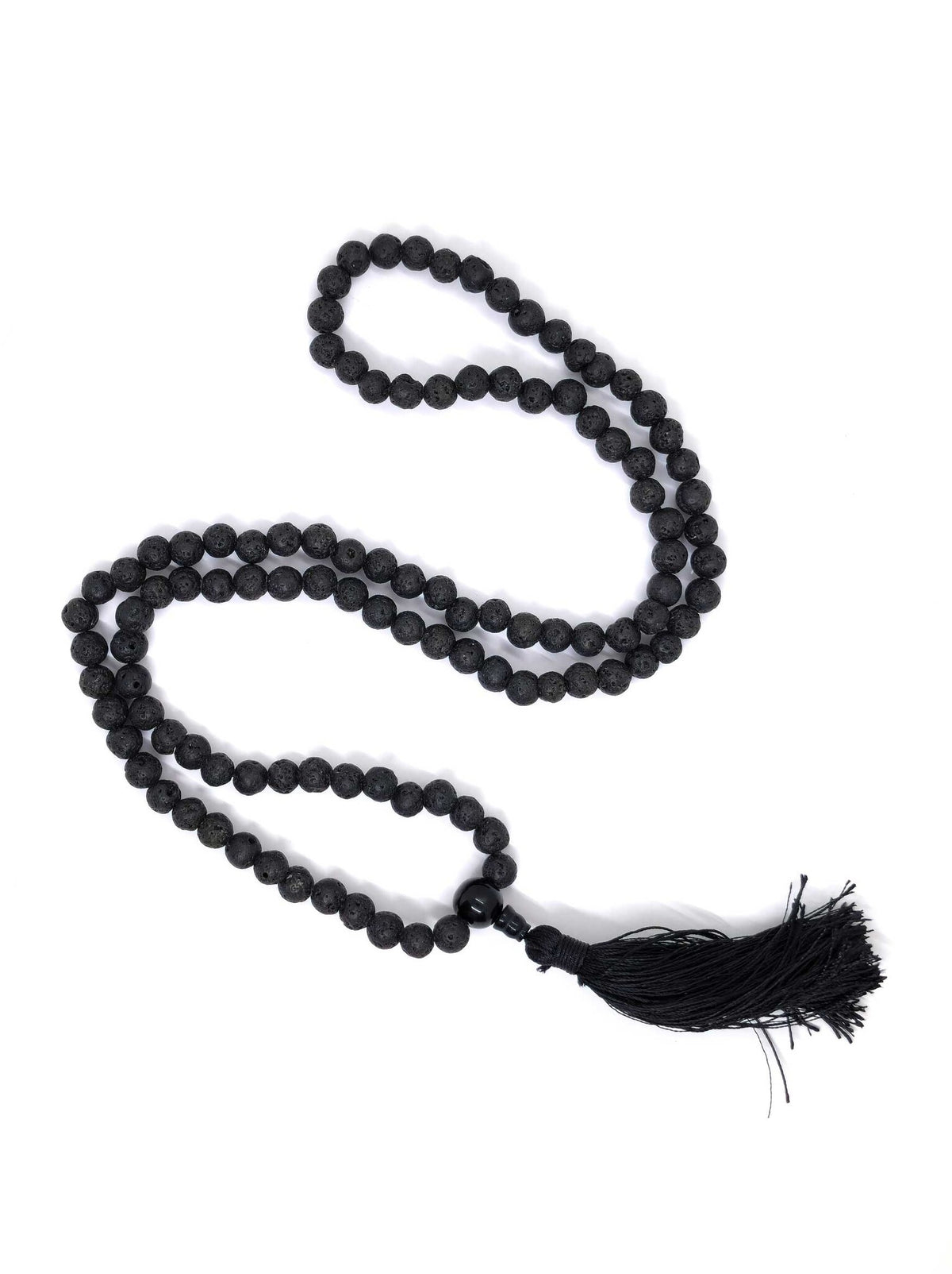 Tibetan Prayer Beads Lava Stone Mala with Tassel
