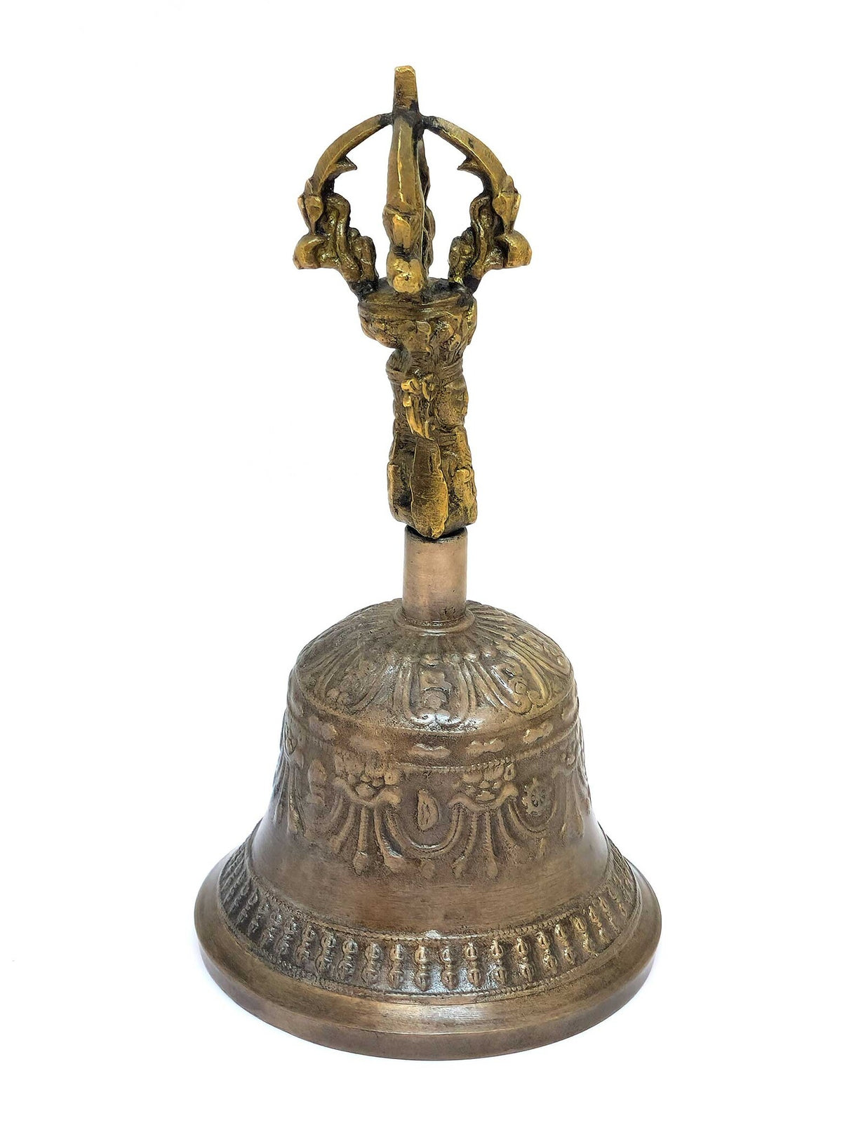 Cloche et dorjé tibétains, symbole de sagesse et de compassion, 17 cm