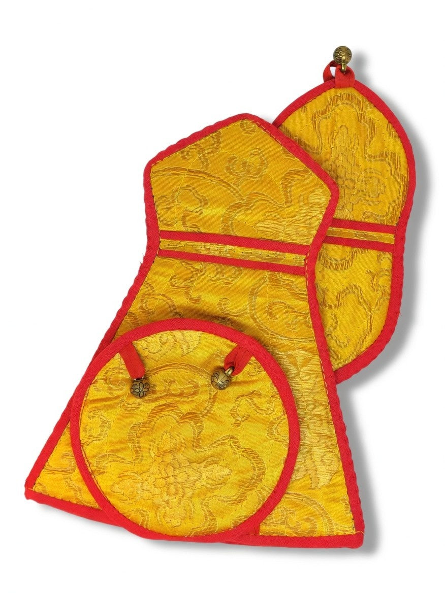 Tibetan Bell and Dorje Cover, Silk Brocade
