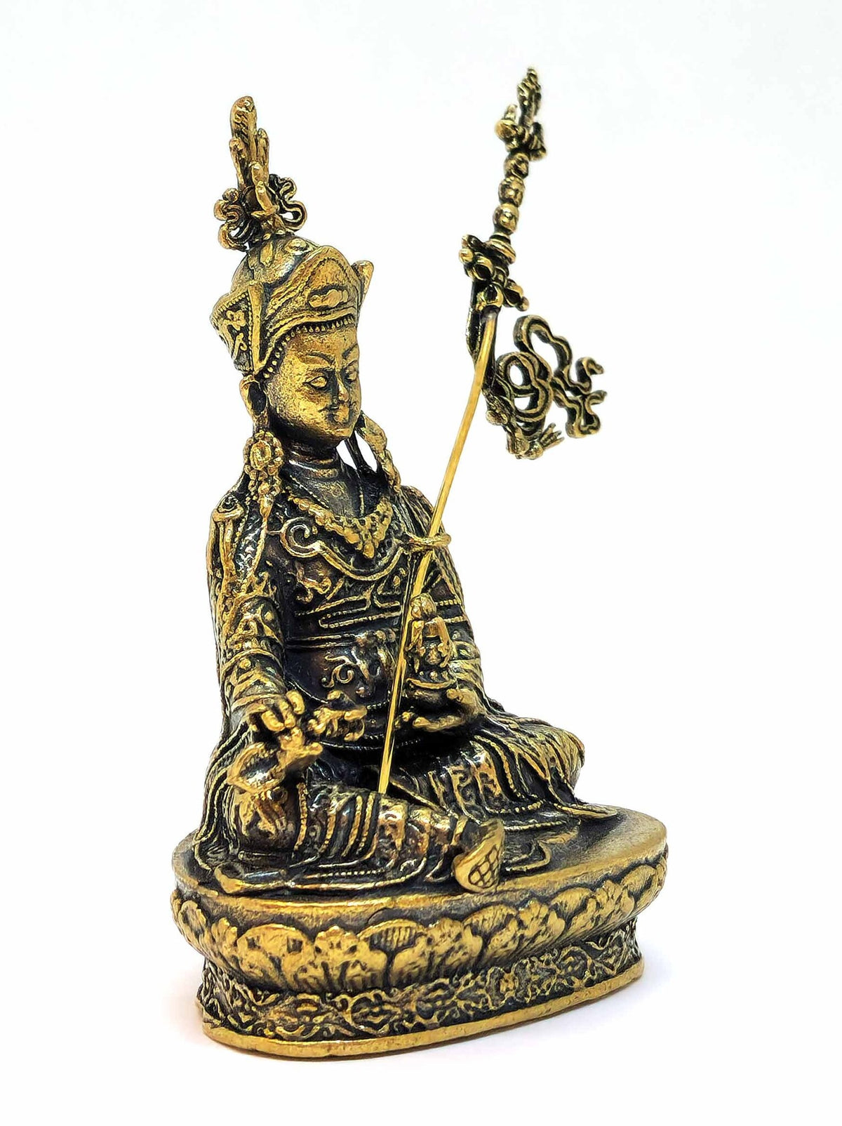 Tibetische Guru Rinpochen Statue aus Kupfer, Symbol der Weisheit und Schutz, 6.5cm