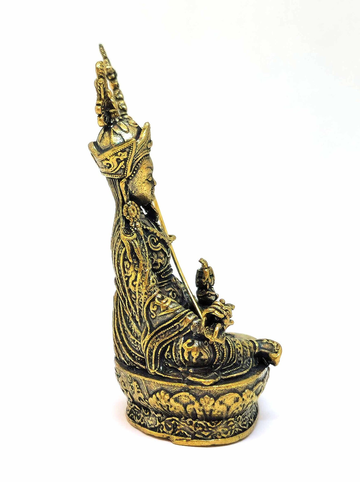Tibetische Guru Rinpochen Statue aus Kupfer, Symbol der Weisheit und Schutz, 6.5cm