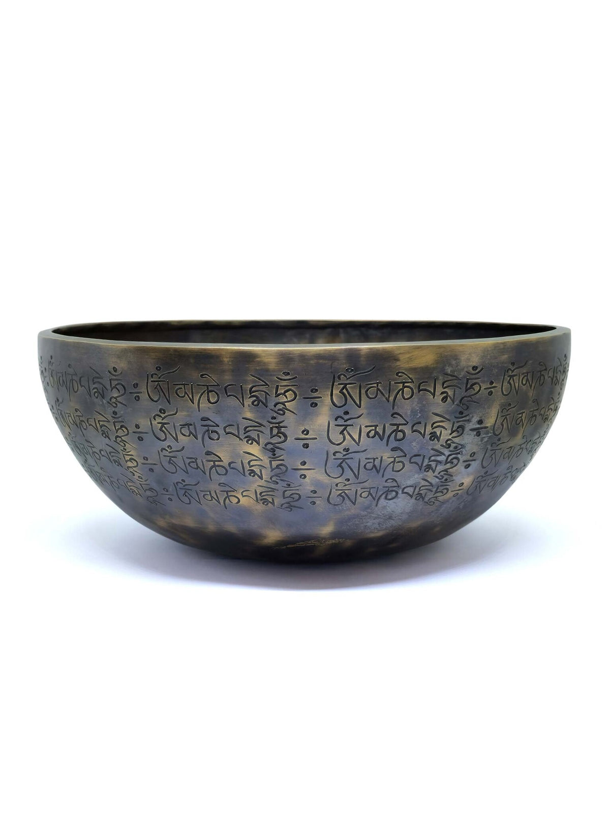 Handgefertigte tibetische Klangschale, Mantra und Buddha eingraviert, Ø 25 cm, 2 kg