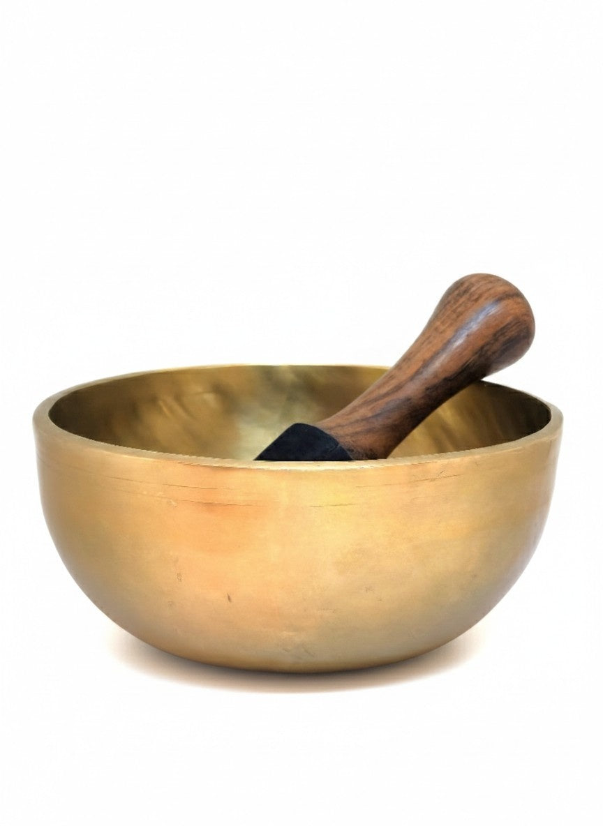 Tibetan Lingam Singing Bowl 3-Piece Set handcrafted, Ø 19cm, 1300g