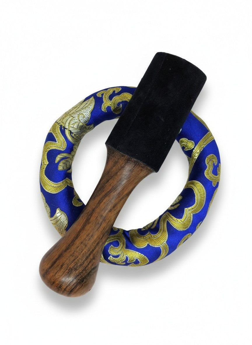 Tibetische Lingam Klangschale 3-teiliges Set handgefertigt, Ø 19cm, 1300g