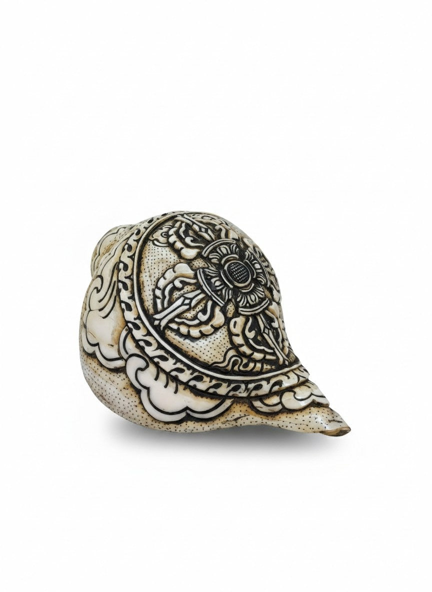 Tibetan Carved Double Dorje Conch Trumpet Dung-Kar