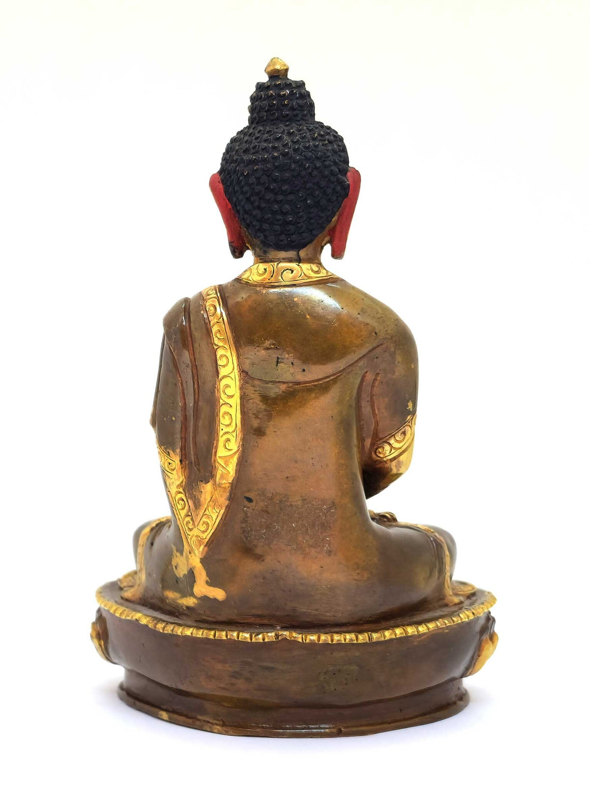 Statua tibetana di Öpakmé Buddha Amitabha, fatta a mano in ottone e rame, in parte dorata, 14cm