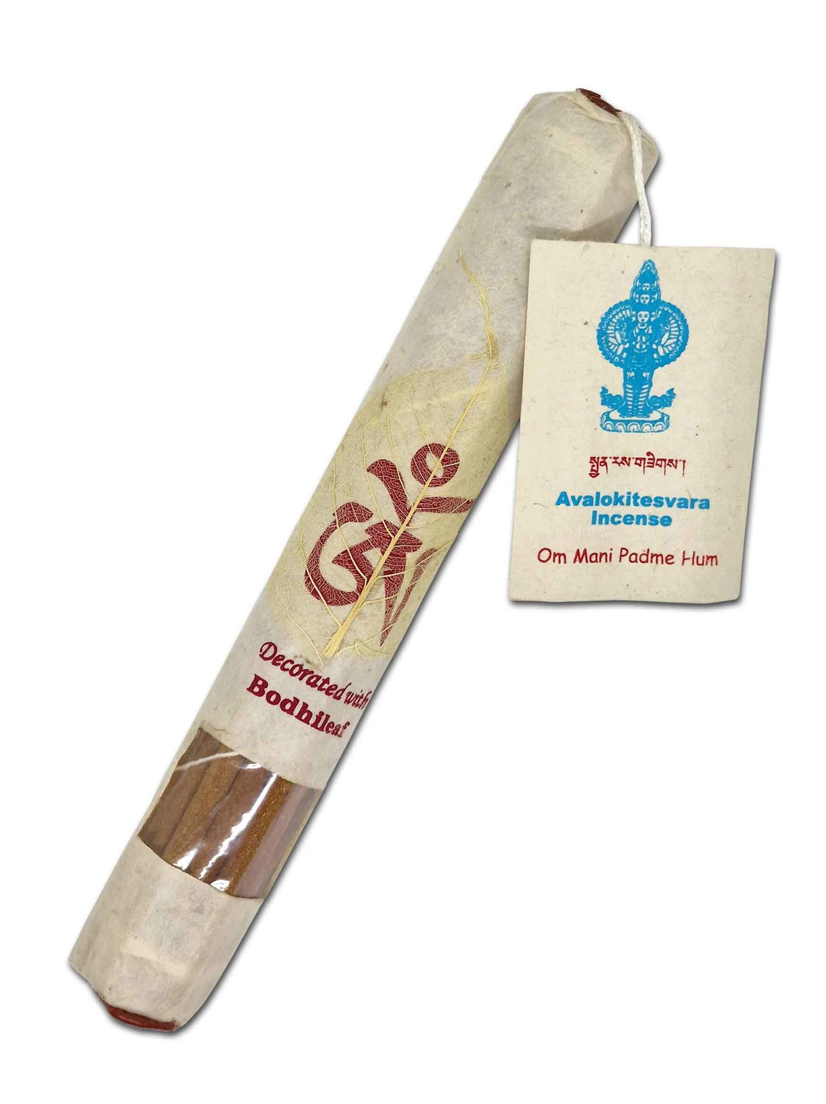 Tibetische Räucherstäbchen "Avalokitesvara Incense" mit Bodhi-Blatt
