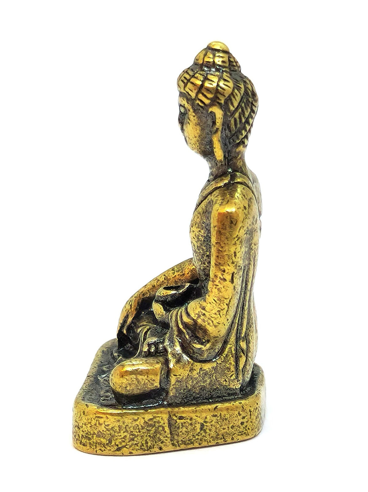Miniaturstatue del Shakyamuni Buddha in rame, simbolo di illuminazione e interiore quiete, 3.5 cm