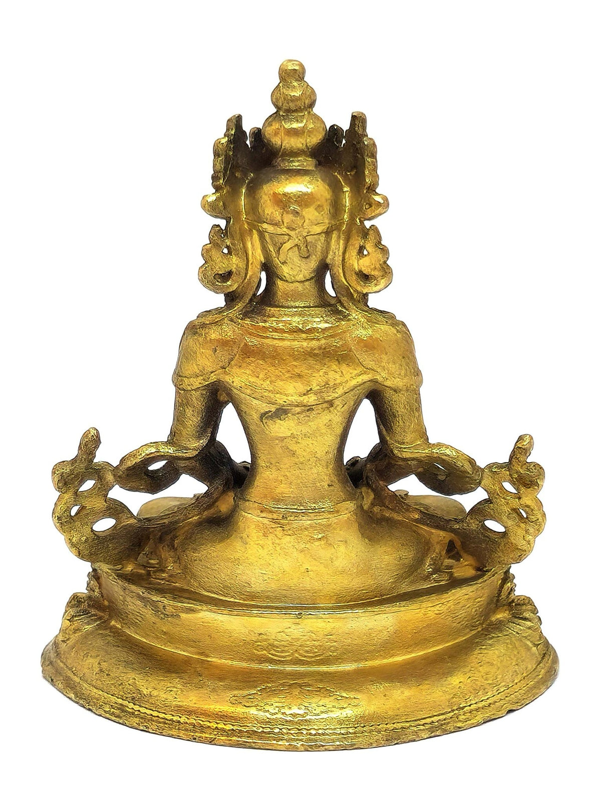 Statua tibetana di Tsepakme in rame, Buddha del Lunga Vita, 6 cm