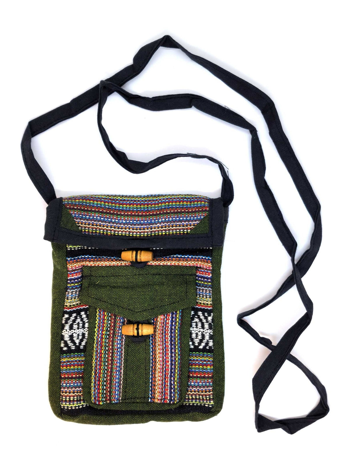 Sacoche tibétaine à bandoulière en coton à motifs traditionnels, Singya