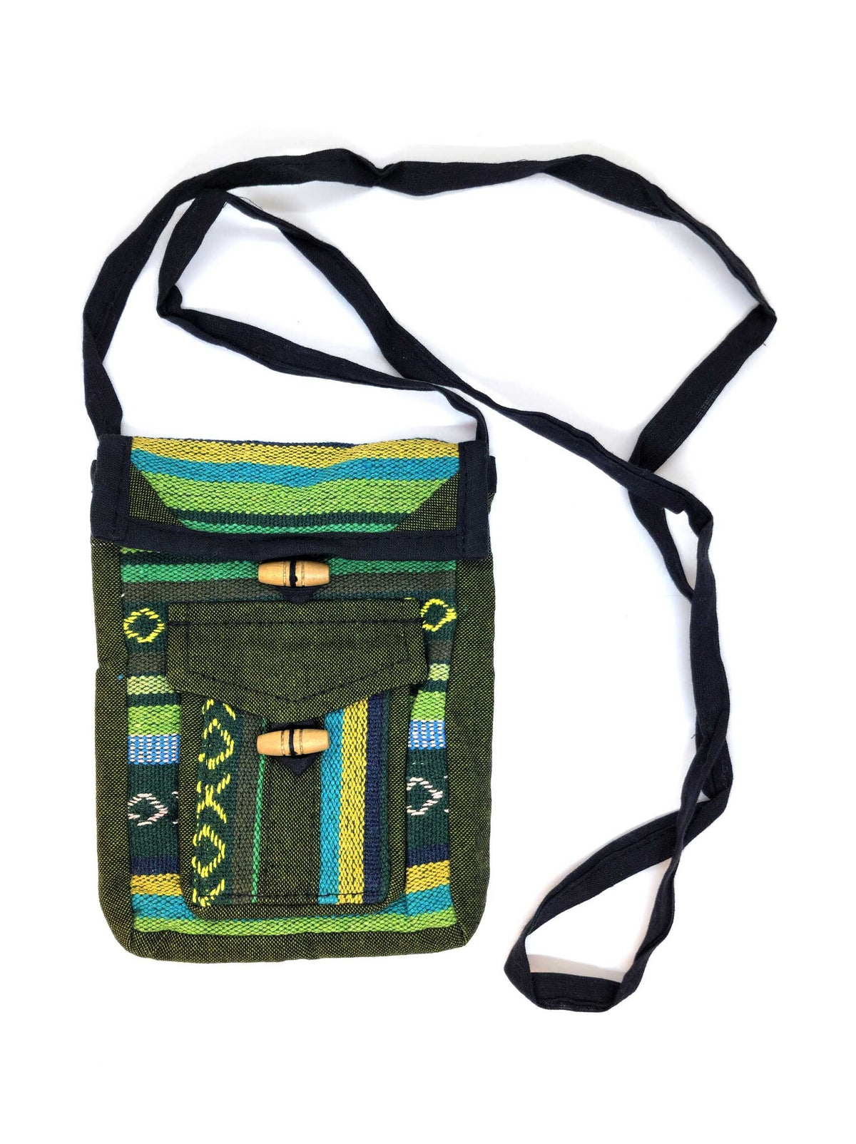 Sacoche tibétaine à bandoulière en coton à motifs traditionnels, Jangu