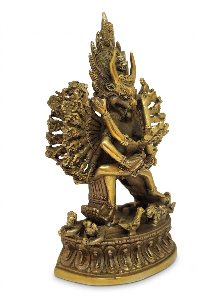 Tibetan Shinjé Shed Yab-Yum Statue, Yamantaka and Vajravārāhī in Union, 18cm