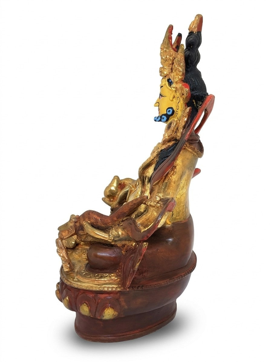 Tibetische Zambala Statue handgefertigt Kupfer Bronze vergoldet