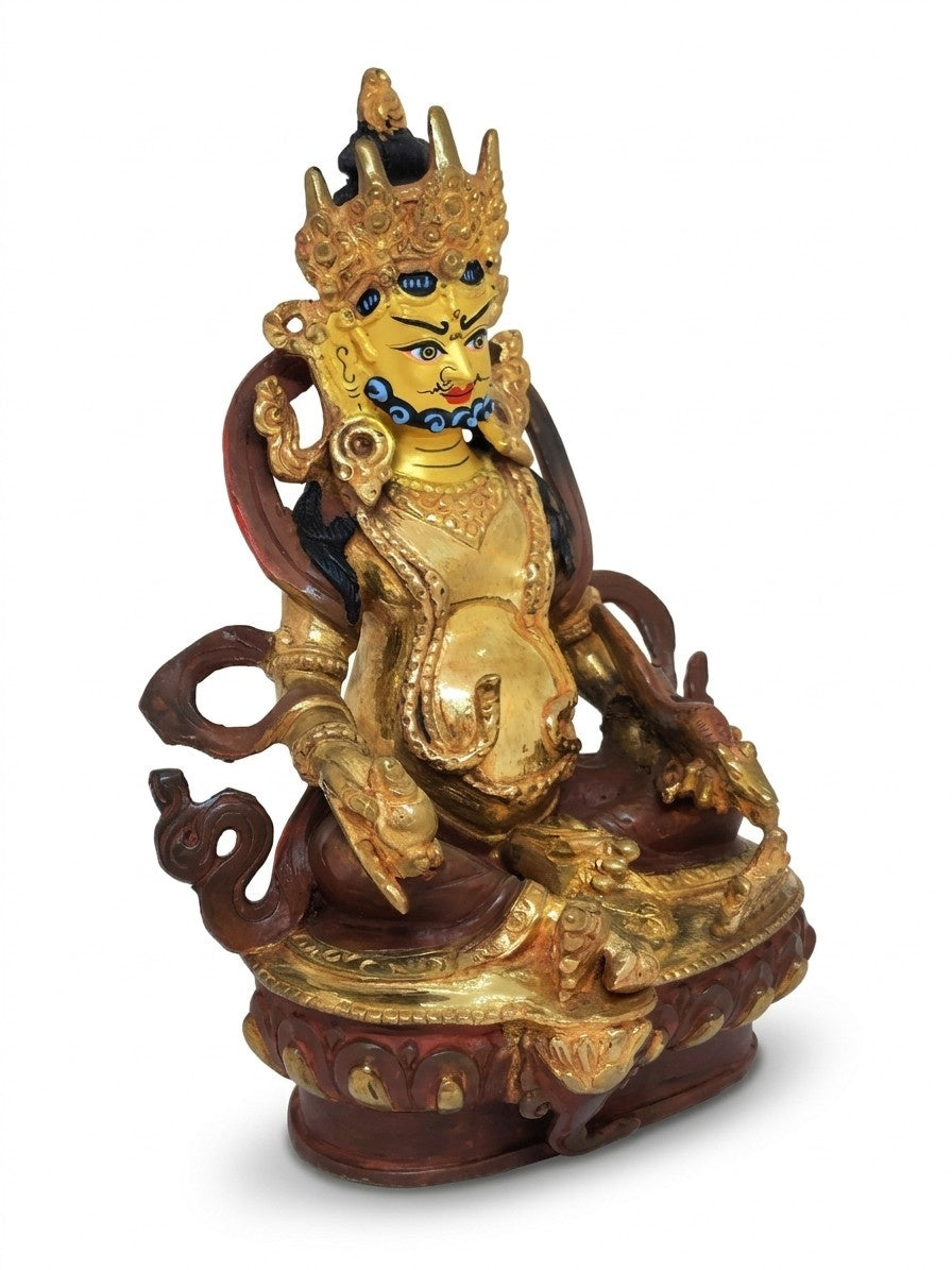 Tibetan Zambala Statue handcrafted Copper Bronze gilded