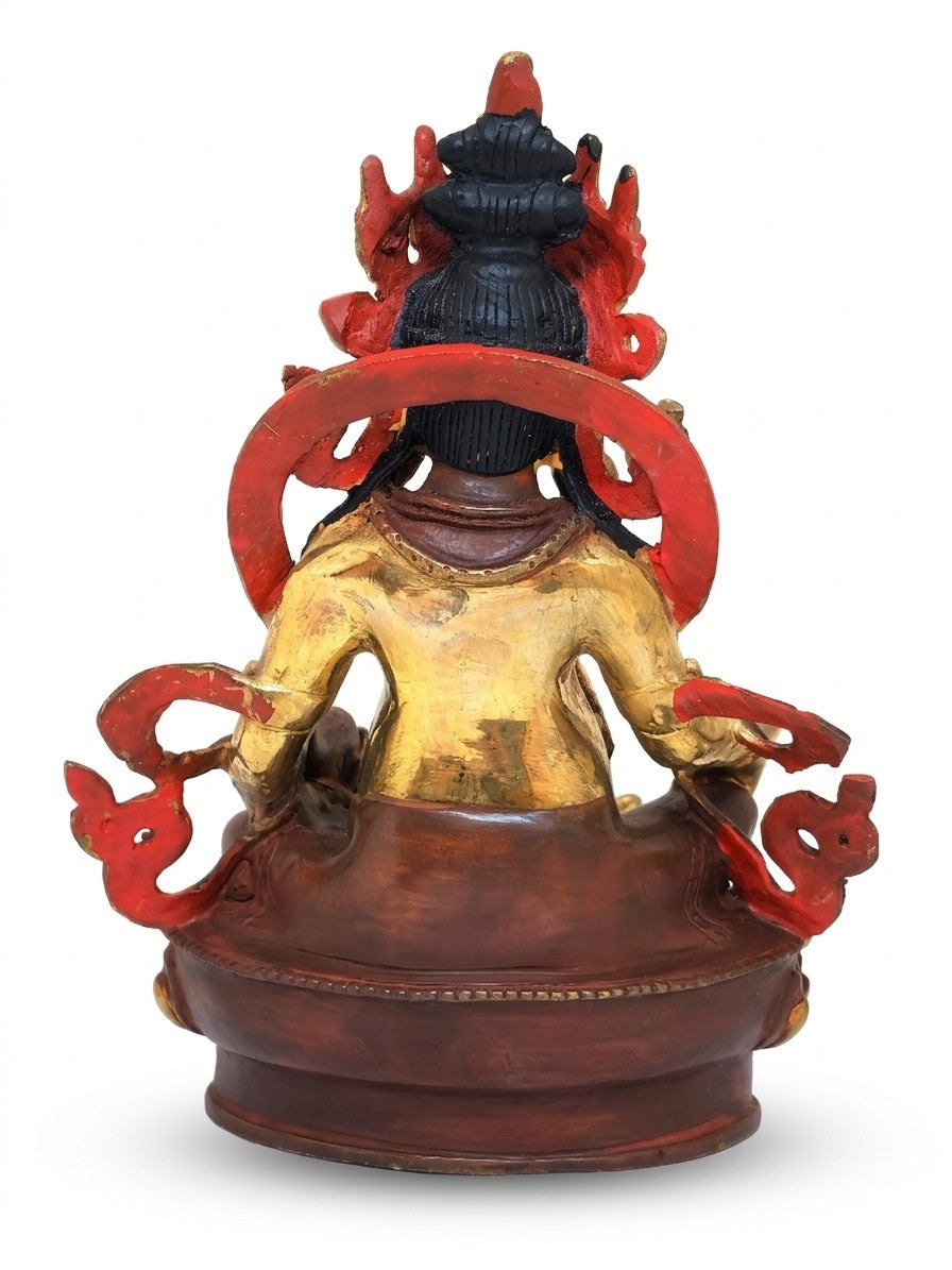 Tibetische Zambala Statue handgefertigt Kupfer Bronze vergoldet
