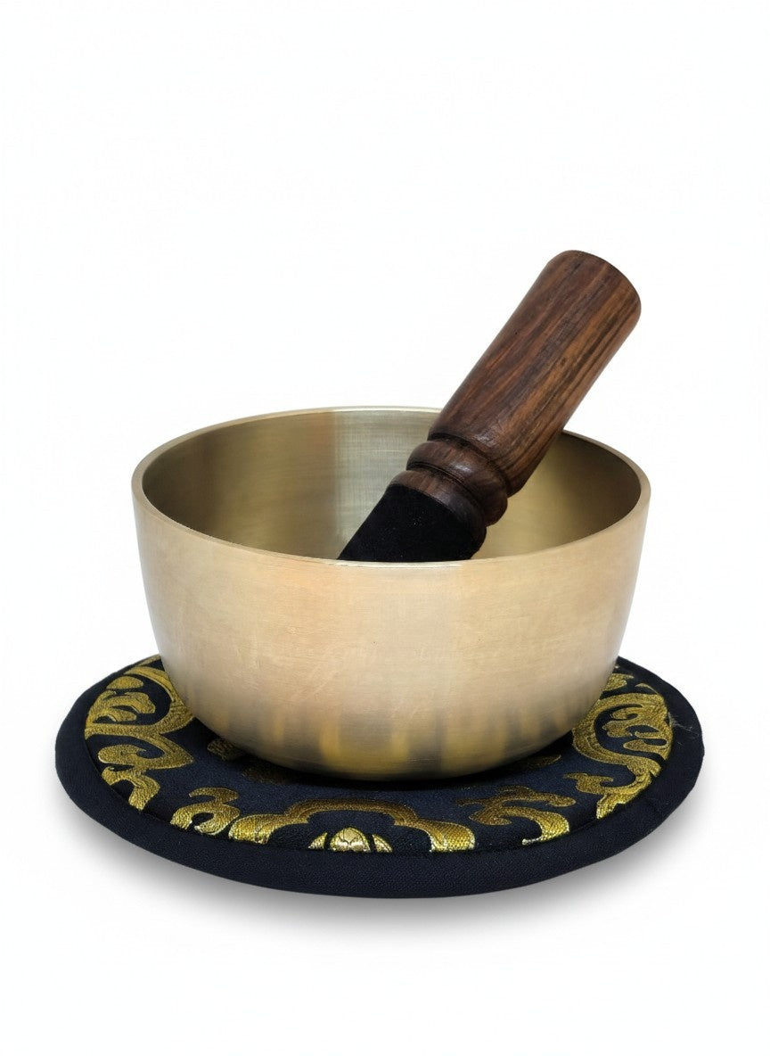 Tibetan Zen Bronze Singing Bowl 3-Piece Set, Ø 11.5cm, 470g