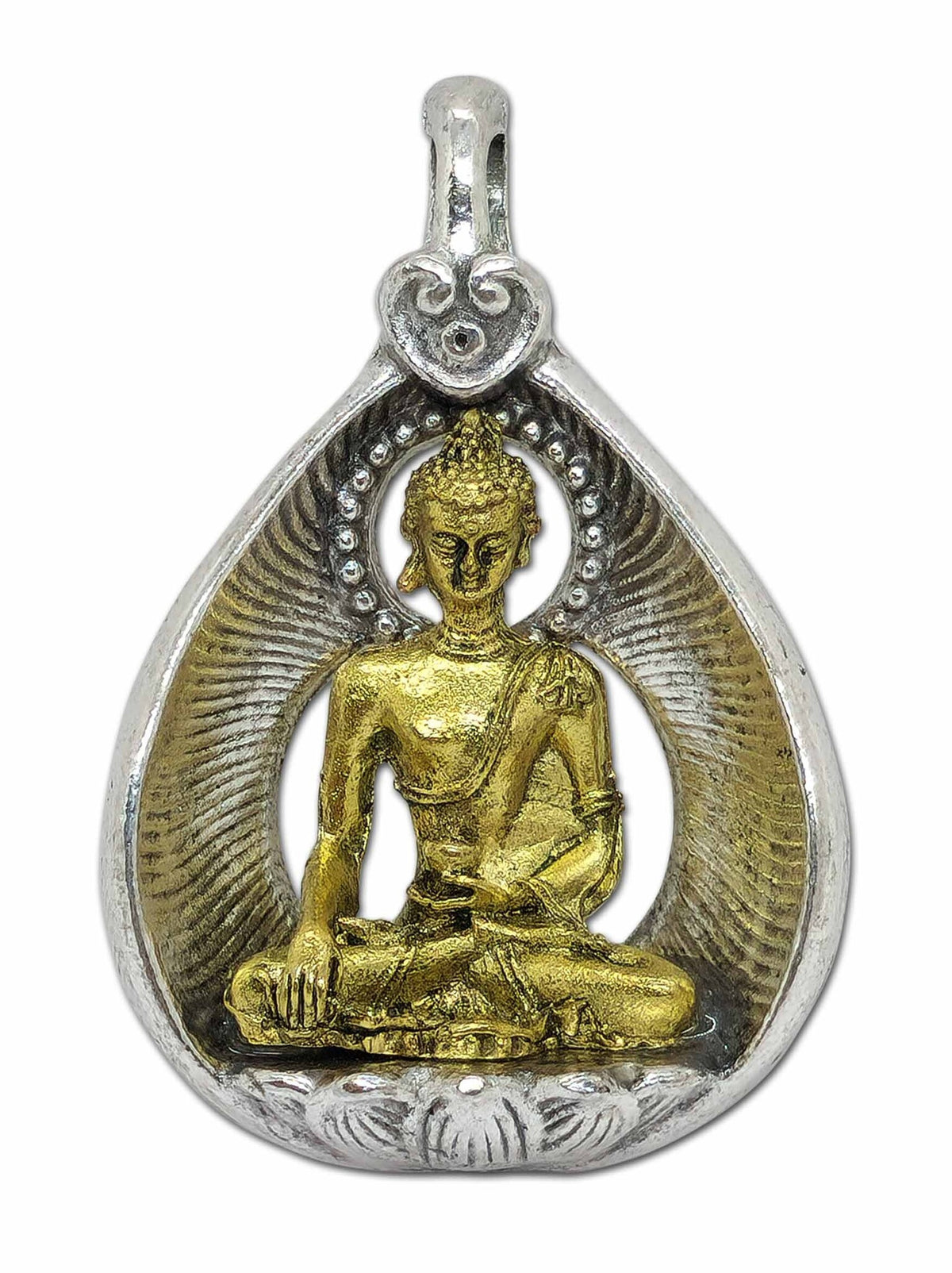 Shakyamuni Buddha pendant, made of brass and white metal, 4cm