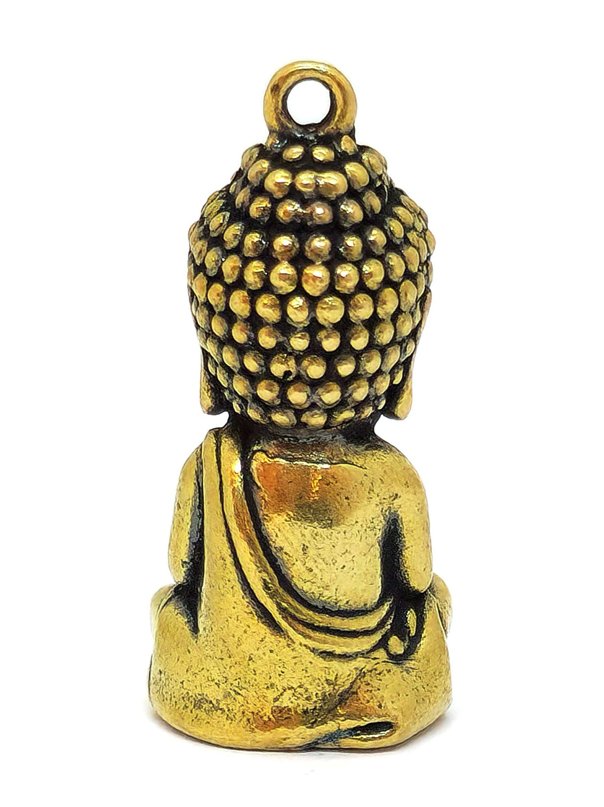 Kleine Buddha-Statue aus Messing-Kupfer-Mischung, als Amulett oder spirituelle Dekoration