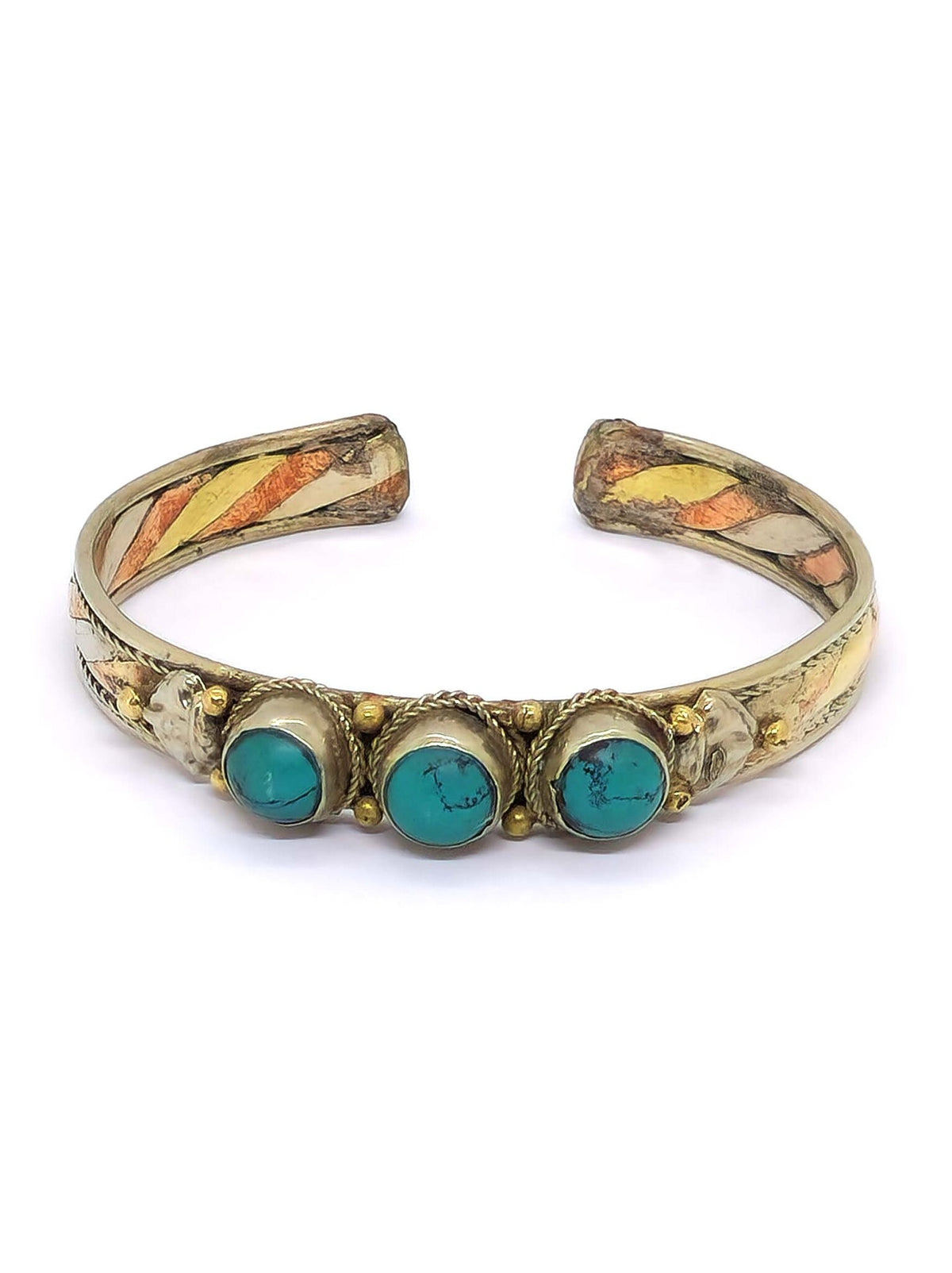 Tibetan Bangle Trio Stones