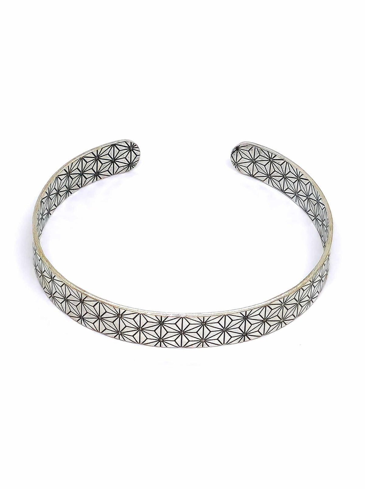 Tibetan Brass Bracelet With Engraved Flower Of Life