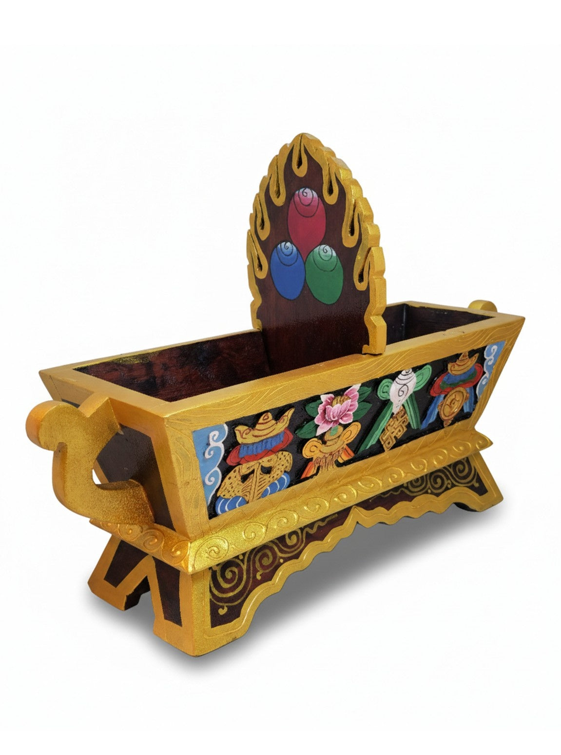Tibetan Chemar Bo, Handcrafted from Wood