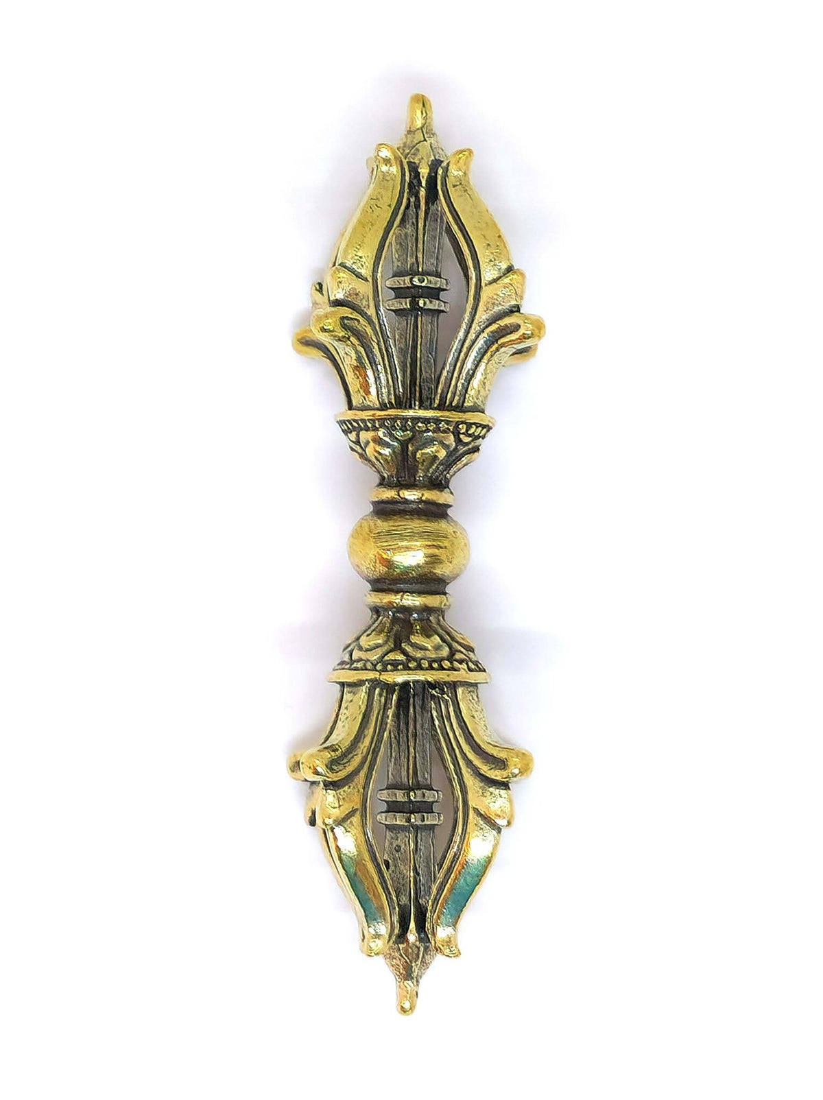 Tibetan 5-Prong Copper Dorje Vajra, 8.5 cm, Tseshi