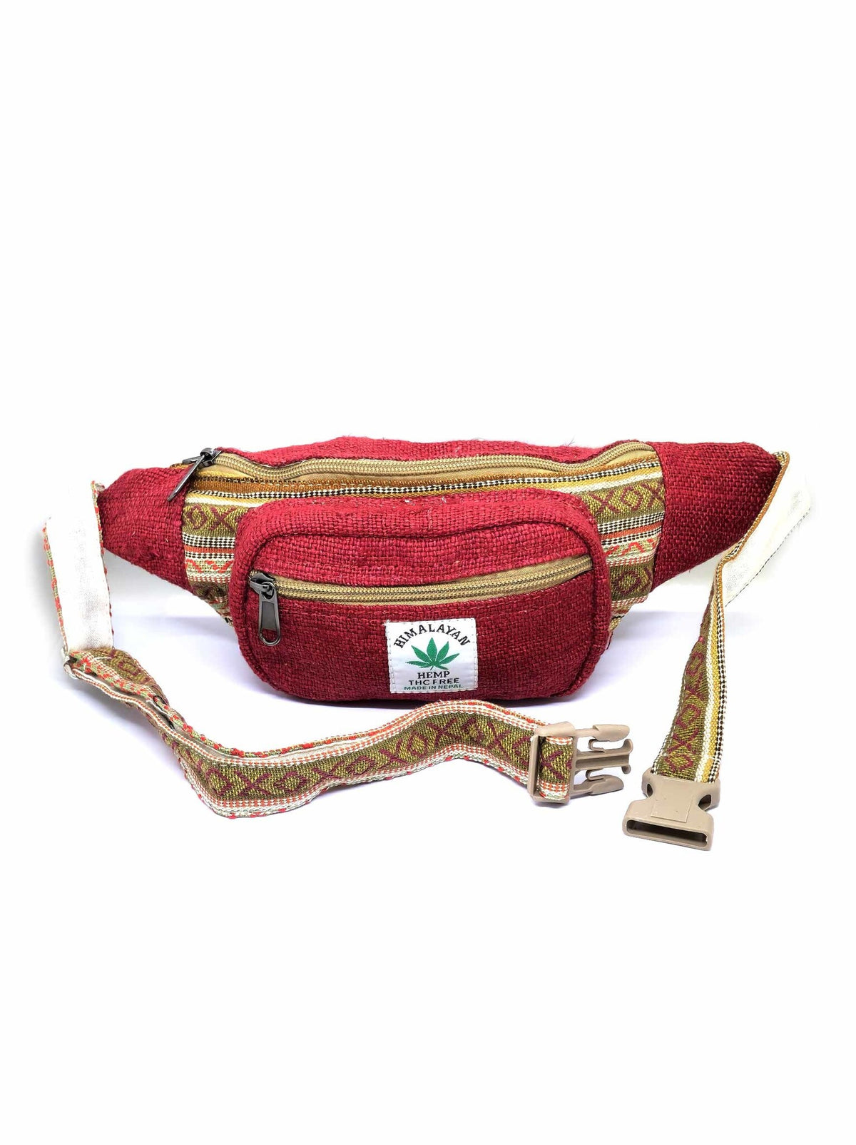 Sacoche de ceinture tibétaine en coton gheri et chanvre, Norsang