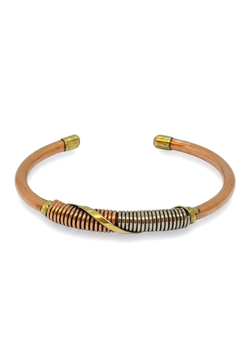 Kundalini Kupfer Armband handgefertigt, verstellbar, 18 cm